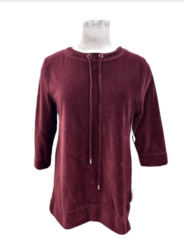 SOUTHERN LADY LONG SLEEVE RIBBED VELOUR TOP - Image 2