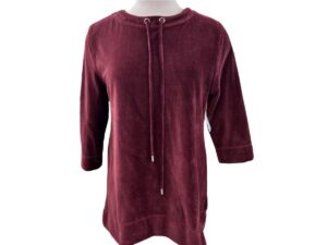 SOUTHERN LADY LONG SLEEVE RIBBED VELOUR TOP