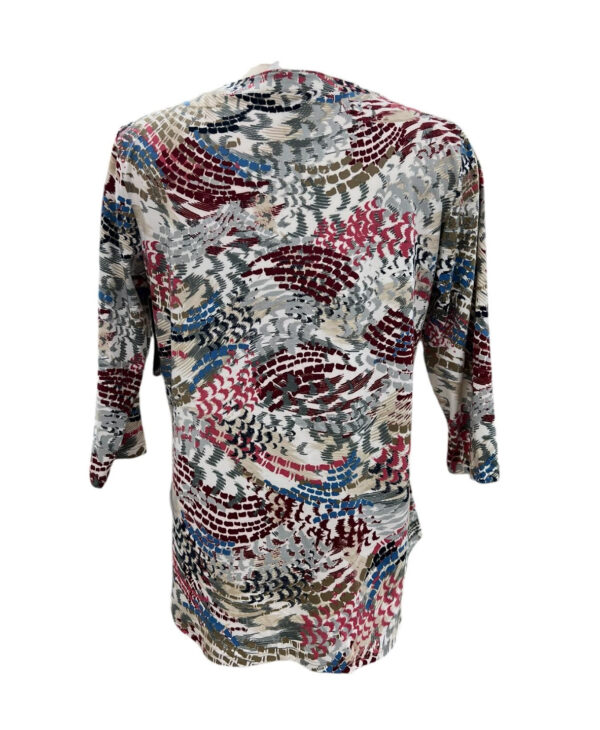 SOUTHERN LADY 3/4 SLEEVE NOTCH NECK PRINT TOP - Image 5