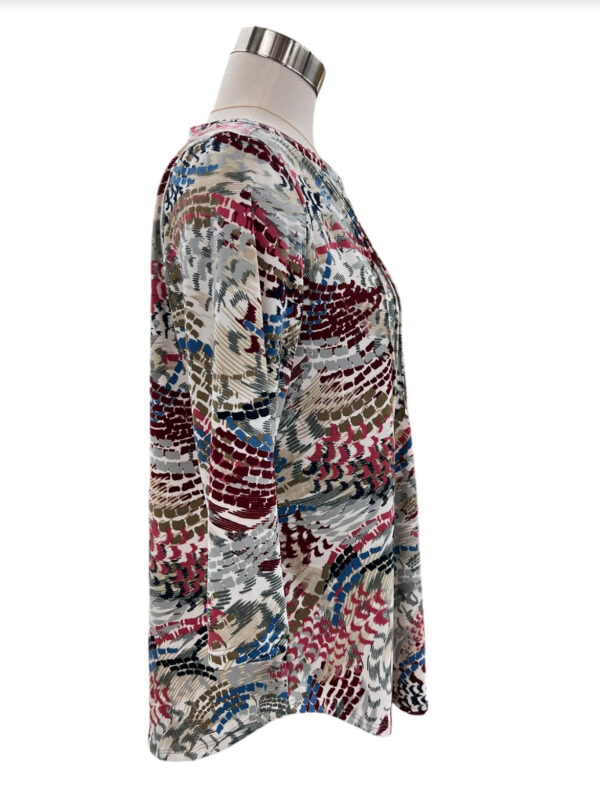 SOUTHERN LADY 3/4 SLEEVE NOTCH NECK PRINT TOP - Image 4