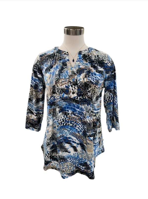 SOUTHERN LADY 3/4 SLEEVE NOTCH NECK PRINT TOP - Image 6