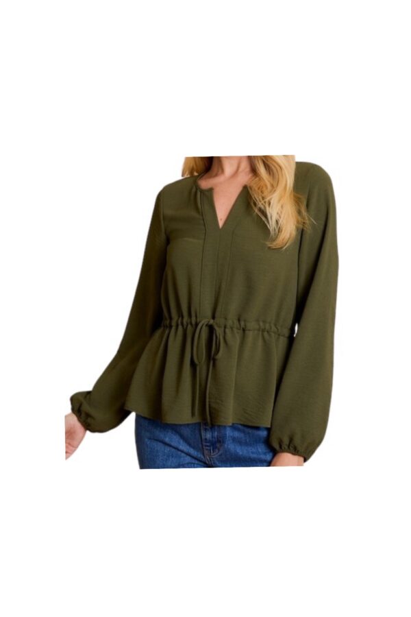 GILLI NOTCH NECK TIE WAIST TOP