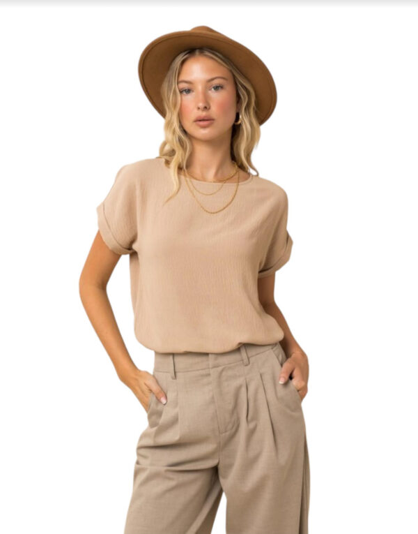 GILLI SHORT ROLL UP SLEEVE TOP - Image 9
