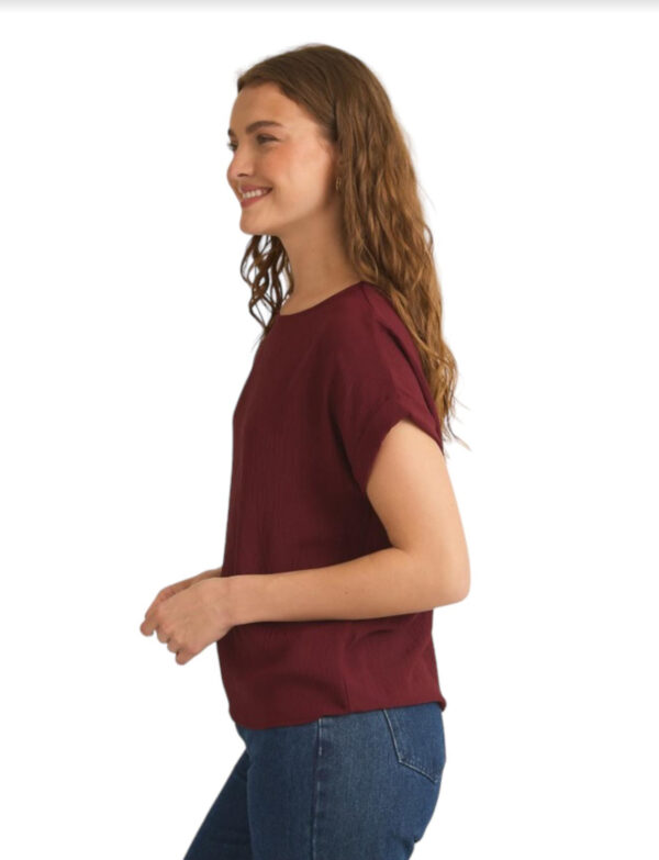GILLI SHORT ROLL UP SLEEVE TOP - Image 2