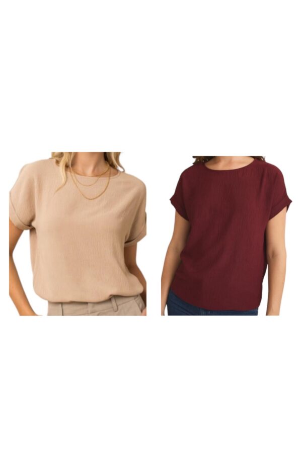 GILLI SHORT ROLL UP SLEEVE TOP