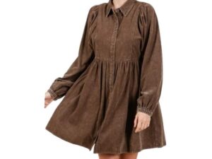 JODIFL CORDUROY BUTTON FRONT DRESS