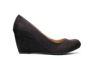 CL BY CHINESE LAUNDRY NIMA BLACK FAUX SUEDE WEDGE
