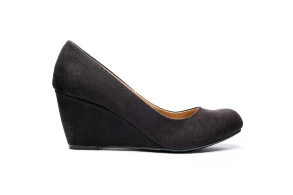 CL BY CHINESE LAUNDRY NIMA BLACK FAUX SUEDE WEDGE