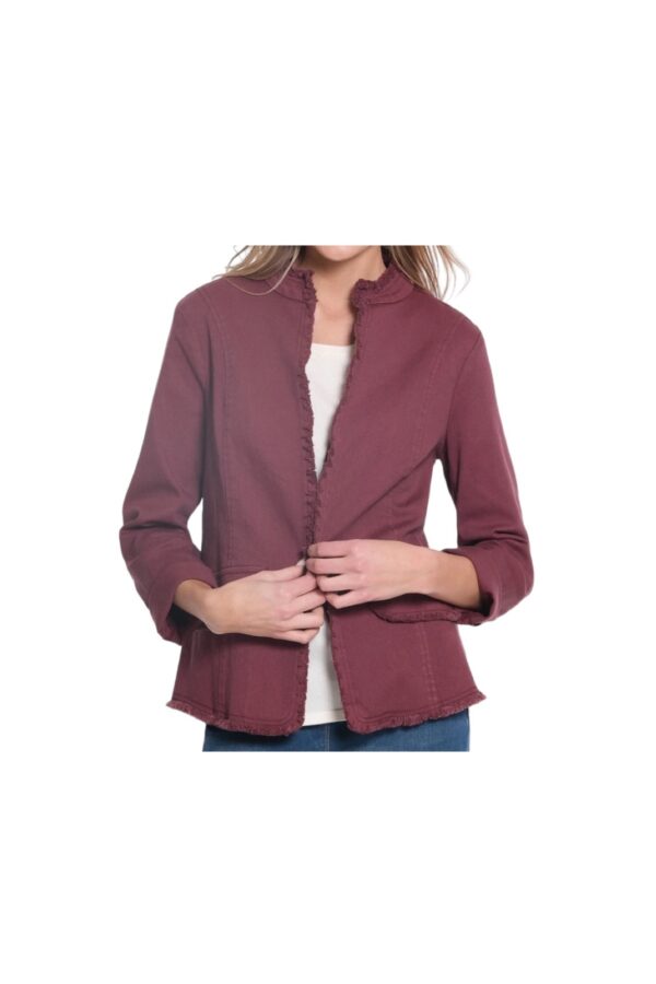 MULTIPLES AUBURN FRINGE TRIM JACKET