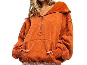 BIBI HALF ZIP FLEECE HOODIE