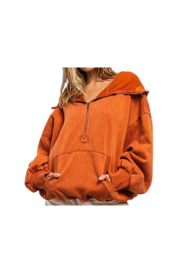 BIBI HALF ZIP FLEECE HOODIE