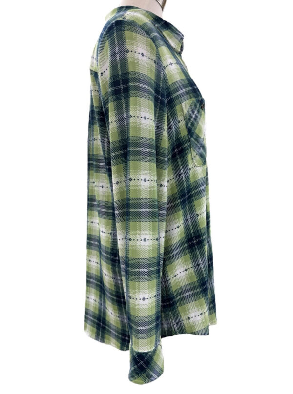 SOUTHERN LADY LONG SLEEVE PLAID BUTTON FRONT SHIRT - Image 4