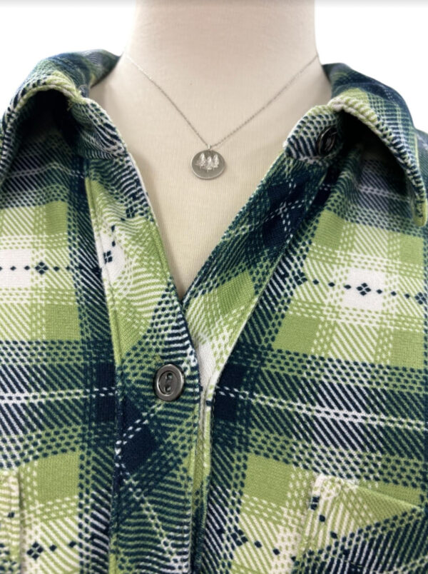 SOUTHERN LADY LONG SLEEVE PLAID BUTTON FRONT SHIRT - Image 2