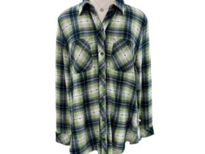 SOUTHERN LADY LONG SLEEVE PLAID BUTTON FRONT SHIRT