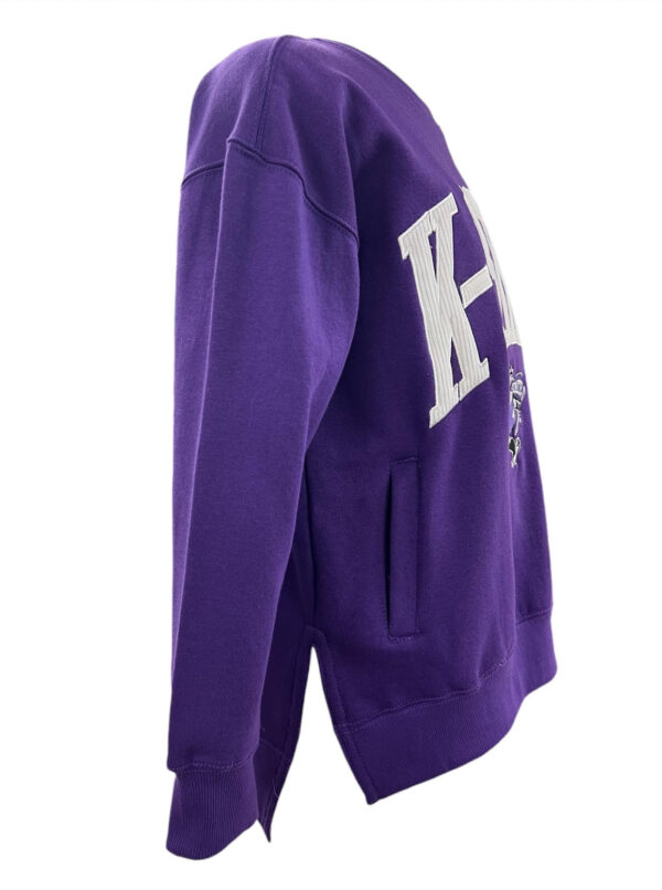 PRESSBOX APPAREL KSU LONG SLEEVE CREWNECK FLEECE WITH POCKETS - Image 3