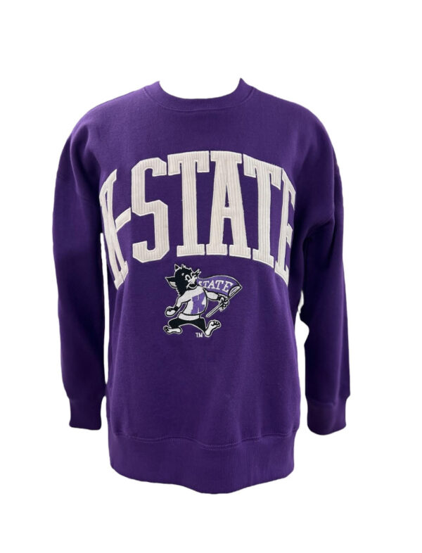 PRESSBOX APPAREL KSU LONG SLEEVE CREWNECK FLEECE WITH POCKETS - Image 2