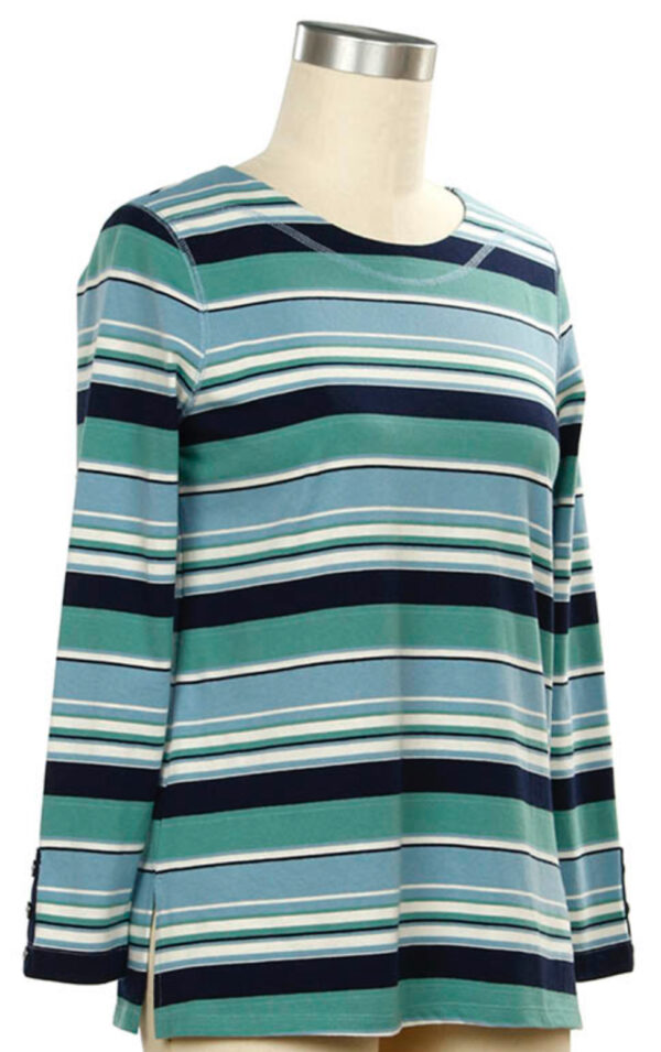 SOUTHERN LADY LONG SLEEVE STRIPED KNIT TOP - Image 3