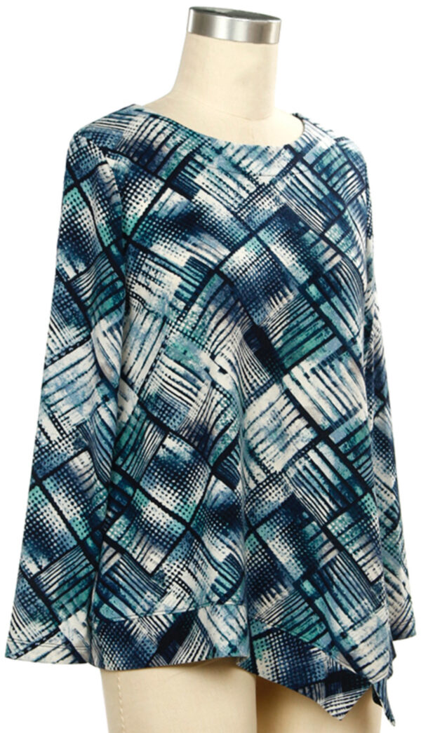 SOUTHERN LADY LONG SLEEVE ASYMMETRICAL HEM PRINT TOP - Image 2