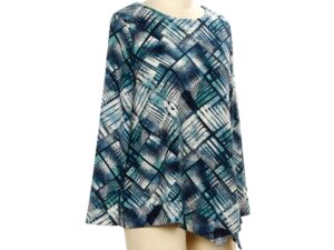 SOUTHERN LADY LONG SLEEVE ASYMMETRICAL HEM PRINT TOP