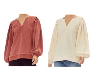 JODIFL PLEATED BUBBLE NOTCH NECK TOP