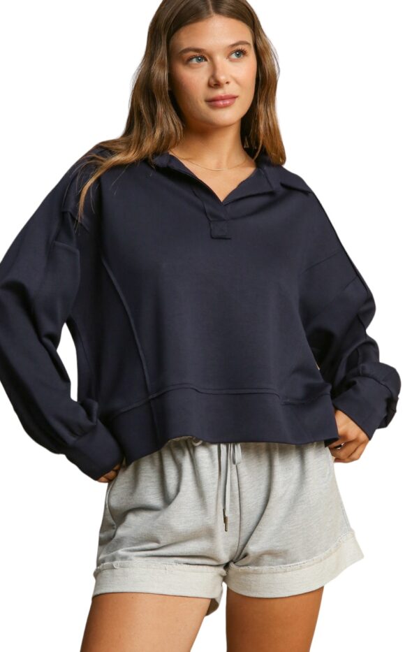 UMGEE NEO KNIT LOOSE FIT LONG SLEEVE POLO - Image 4