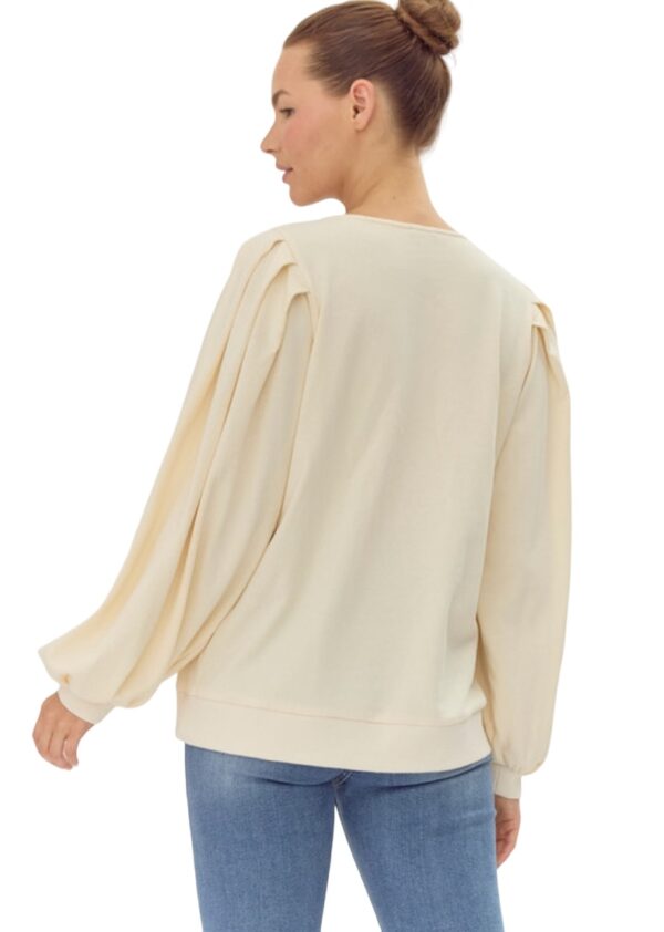 JODIFL PLEATED BUBBLE NOTCH NECK TOP - Image 3
