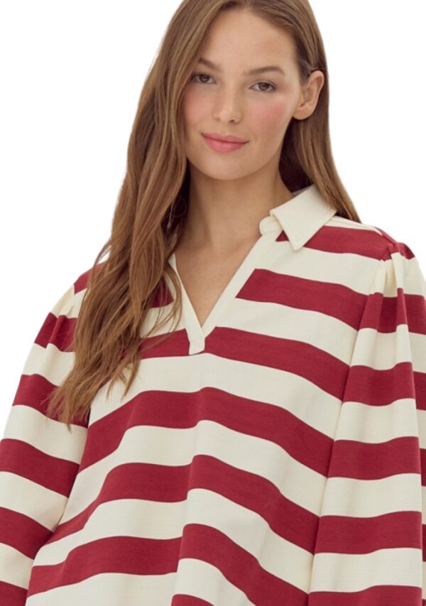 JODIFL PUFF SLEEVE JOHNNY COLLAR TOP - Image 7