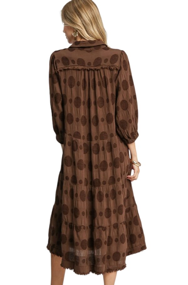 UMGEE TIERED DOT TEXTURED COLLARED MIDI - Image 2