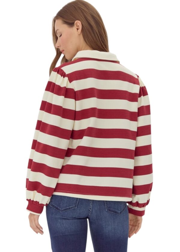 JODIFL PUFF SLEEVE JOHNNY COLLAR TOP - Image 5