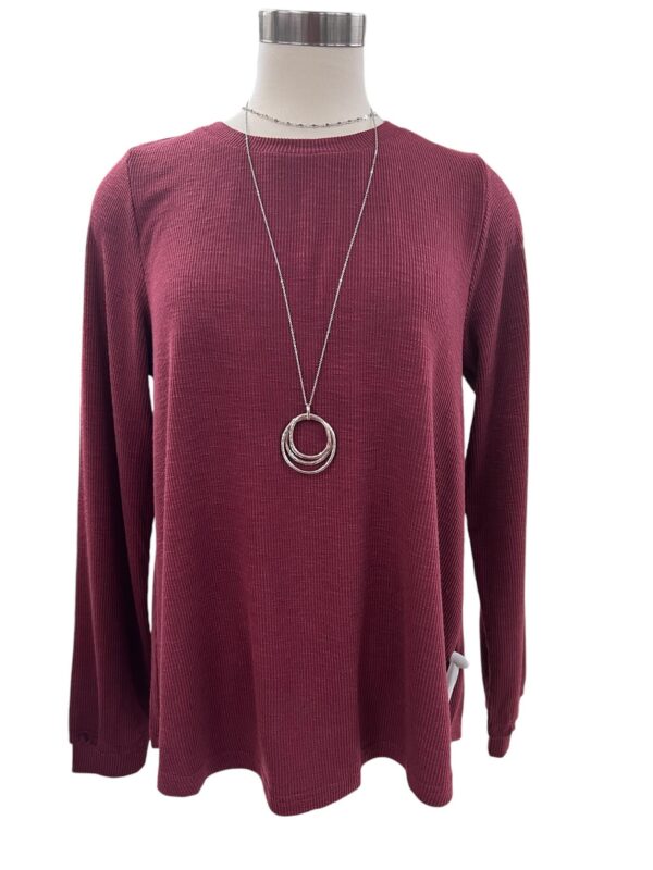 JODIFL LONG SLEEVE PLEAT BACK KNIT TOP - Image 2