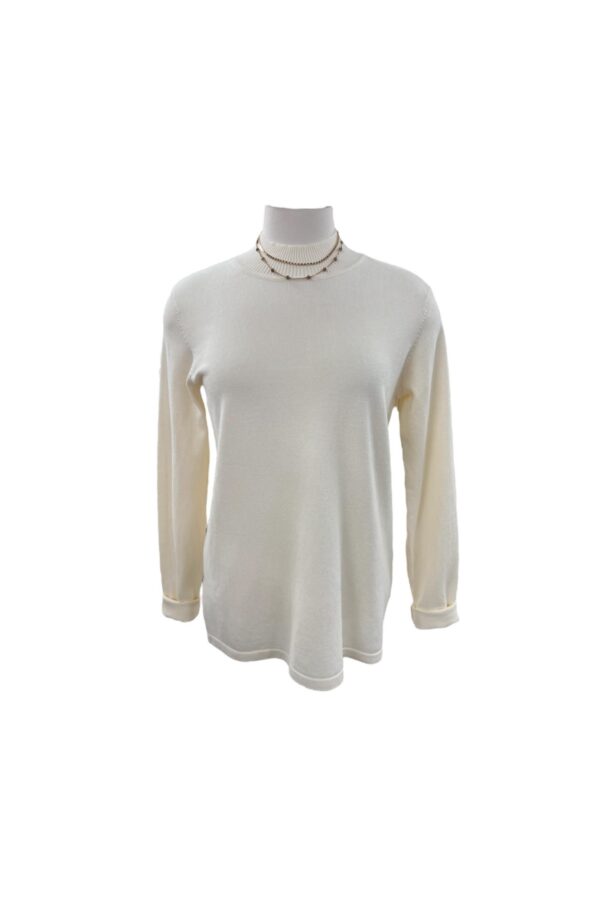 MULTIPLES LONG SLEEVE MOCK NECK SWEATER KNIT TOP