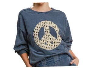 UMGEE PEACE SIGN FRENCH TERRY TOP