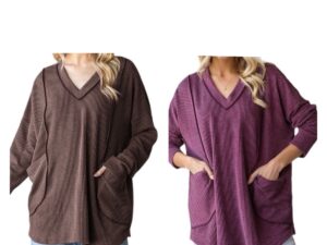 HEIMISH RIBBED KNIT TOP WITH POCKETS