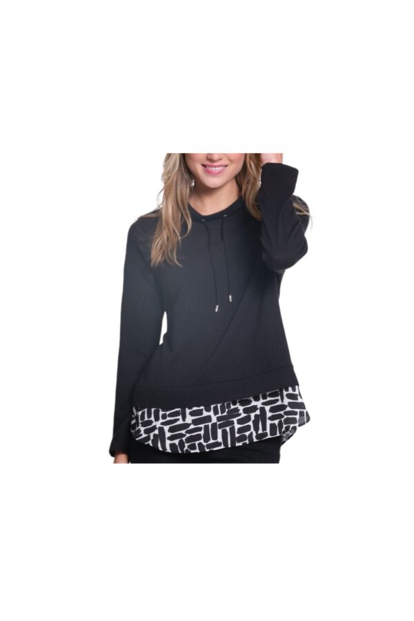 MULTIPLES DRAW STRING LAYERED KNIT TOP