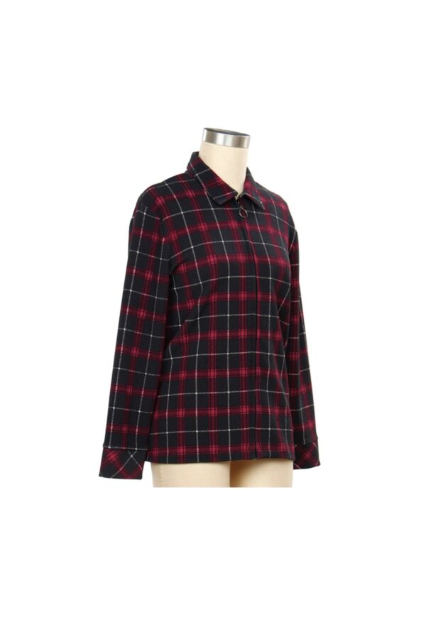 SOUTHERN LADY ZIP FRONT PLAID JACKET