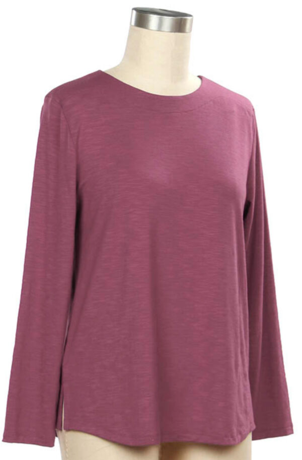 SOUTHERN LADY LONG SLEEVE SOLID BOATNECK KNIT TOP - Image 2