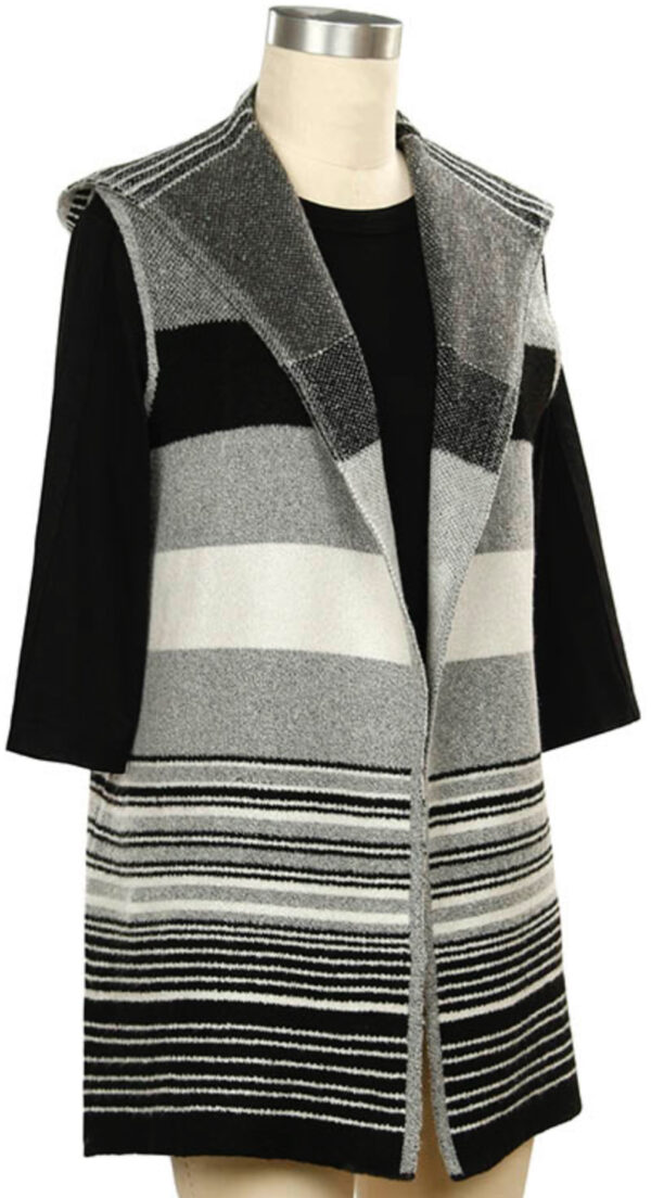 SOUTHERN LADY OPEN STRIPED SWEATER VEST - Image 2