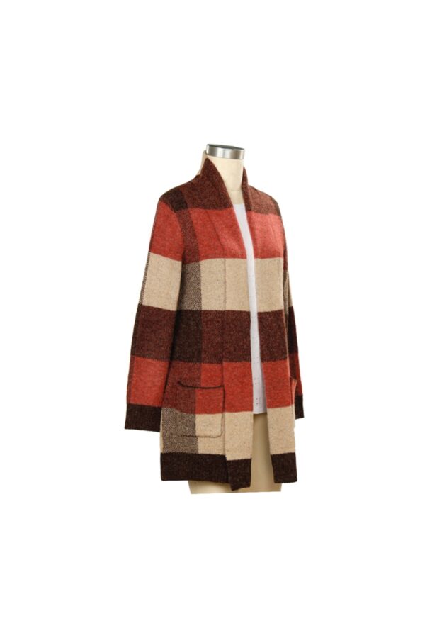 SOUTHERN LADY LONG SLEEVE PLAID OPEN CARDIGAN