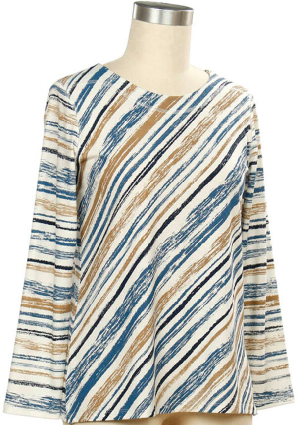 SOUTHERN LADY LONG SLEEVE ANGLE STRIPE KNIT TOP - Image 2