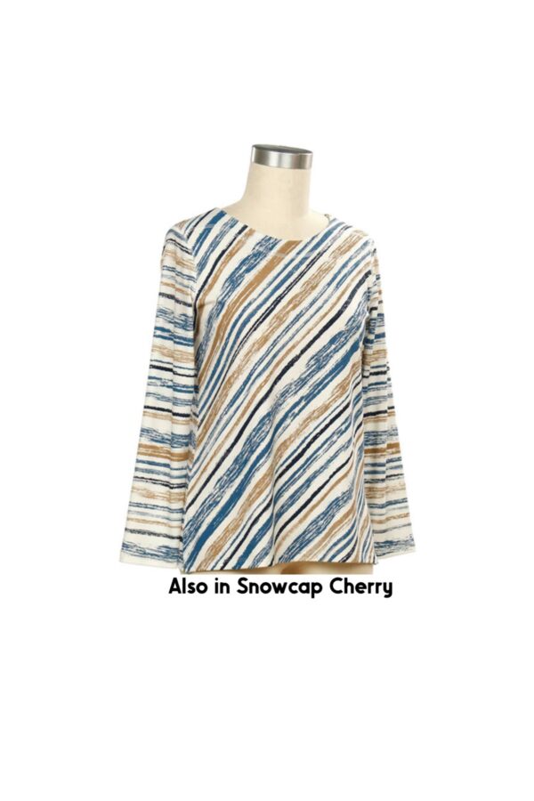 SOUTHERN LADY LONG SLEEVE ANGLE STRIPE KNIT TOP
