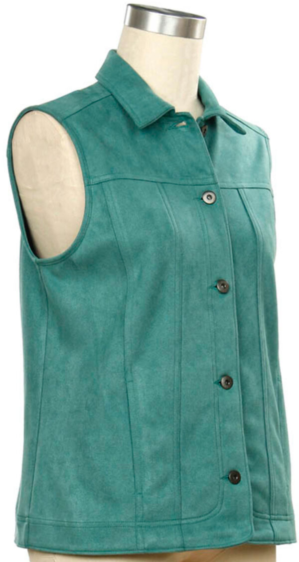 SOUTHERN LADY FAUX SUEDE BUTTON FRONT VEST - Image 2