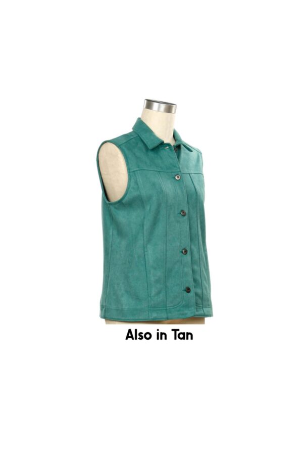 SOUTHERN LADY FAUX SUEDE BUTTON FRONT VEST