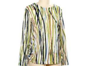 SOUTHERN LADY LONG SLEEVE VERTICAL STRIPE SIDE TIE TOP