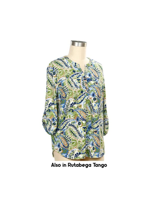 SOUTHERN LADY 3/4 SLEEVE PAISLEY PRINT TOP