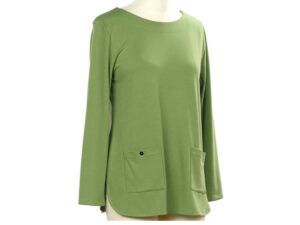 SOUTHERN LADY LONG SLEEVE POCKET FRONT KNIT TOP