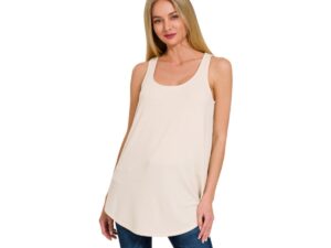 ZENANA SAND RELAXED FIT TANK