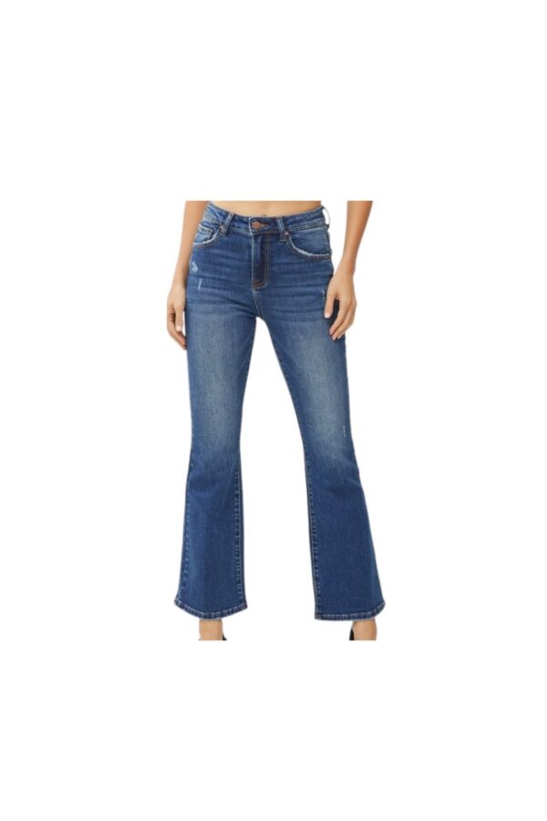 RISEN JEANS HIGH RISE ANKLE FLARE JEANS