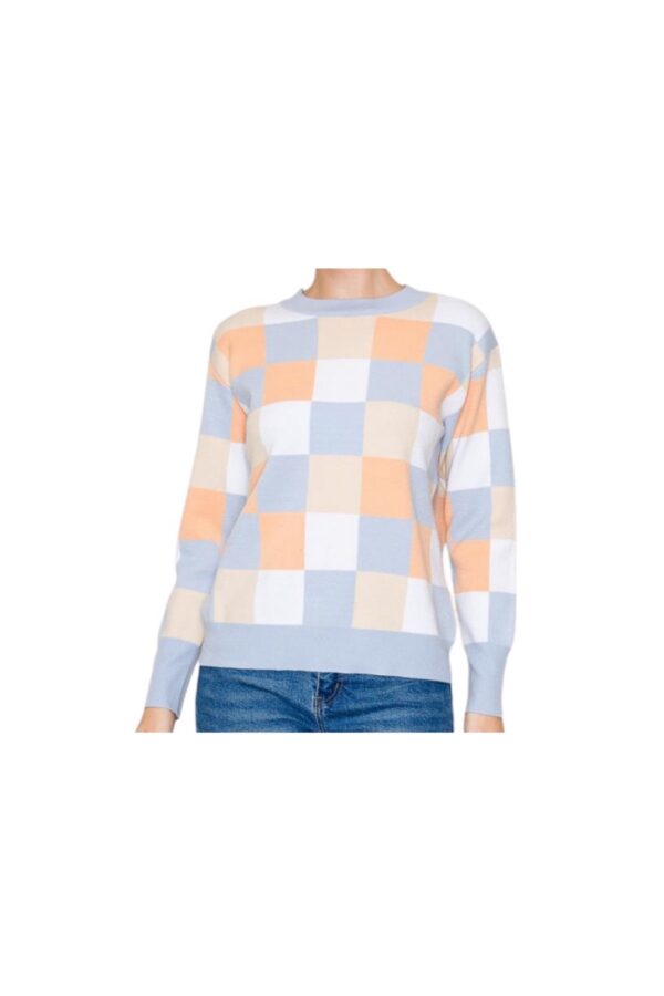 STACCATO CHECKERED MULTI COLOR CREWNECK