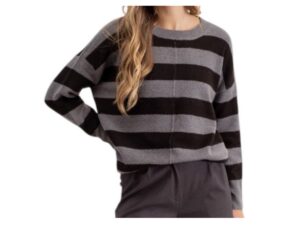BLUPEPPER CREW NECK STRIPE SWEATER