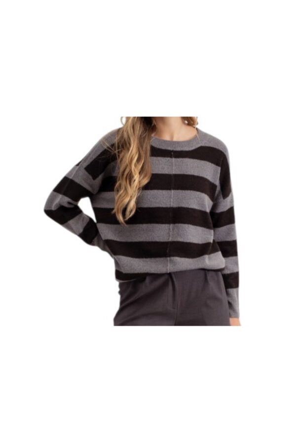 BLUPEPPER CREW NECK STRIPE SWEATER